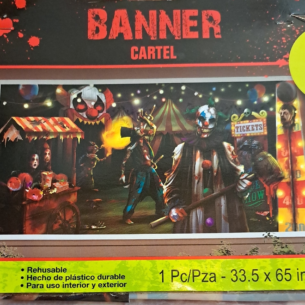 Spooky Clown Carnival Banner